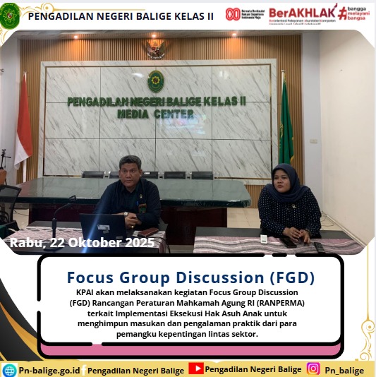 Ketua Pengadilan Negeri Balige mengikuti zoom terkait kegiatan pelaksanaan tugas KPAI yang akan melaksanakan kegiatan Focus Group Discussion (FGD) Rancangan Peraturan Mahkamah Agung RI (RANPERMA) terkait Implementasi Eksekusi Hak Asuh Anak Ketua Pengadilan Negeri Balige mengikuti zoom terkait kegiatan pelaksanaan tugas KPAI yang akan melaksanakan kegiatan Focus Group Discussion (FGD) Rancangan Peraturan Mahkamah Agung RI (RANPERMA) terkait Implementasi Eksekusi Hak Asuh Anak